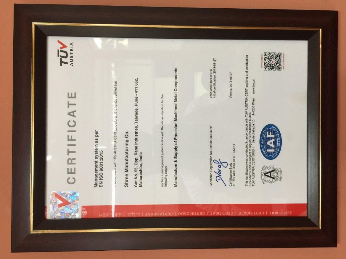 ISO 9001 certificate