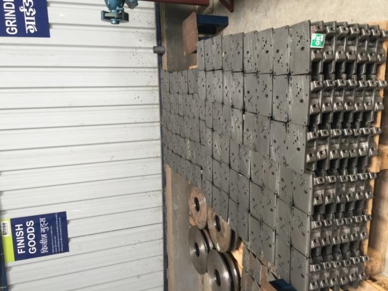 Machined components arranged for dispatch
